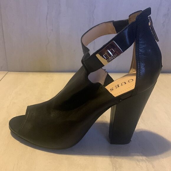 Guess Women's Black Platform Peep Toe High Heels Ankle Boots/Sandals , like new - Picture 2 of 15